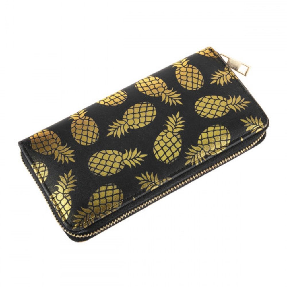 Gold Pineapple Wallet (Black)